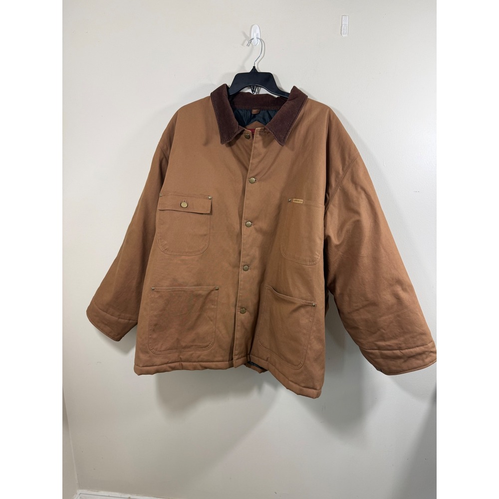 Skoops NYC Jacket Men's 4XL Brown Duck Canvas Chore Workwear Utility